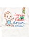 Unisex White Mom and Dad You Are My World Printed Long Sleeve Bodysuit - 5