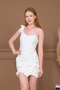 Atlas Floral Detailed Mini Dress - White - 6