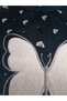 Women's 100% Cotton French Velvet Navy Blue Butterfly Pattern Crew Neck Long Sleeve Pajama Set - 6