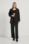 Women's Office Style Striped Lined Blazer Black Jacket - 3