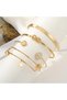 Gold Color Women's Bracelet Set of 5 with Stones Heart, Star, Love 0325 - 7