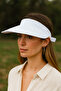 White Women's Adjustable Sun Visor Hat for Sports, Golf, and Tennis - 5