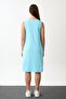 V Neck Pocket Midi Length Dress - 4