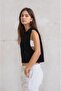 Women's Sports Black Crop Top - 2