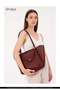 Bordo Shk249 Faux Leather, Single Compartment with Snap Closure, Large Size Hand, Arm, and Shoulder Bag - 7
