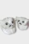 Women's Cute Cat Figured Plush Slippers Gray - 4