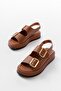 1187 Tan Wedge Heel Rubber Helmet Women's Sandals - 3