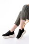 Dm-707 Black Mesh White Faillant Sole Casual Sports Shoes with Stone Accessories