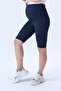 364 Navy Blue Corded Fabric Shaping / Sculpting and Extra Flexible Effective High Waist Maternity Leggings - 3
