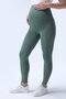 714 Green Color Extra Soft Textured, Shaping / Sculpting and Flexible Effective High Waist Maternity Leggings - 4
