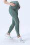 356 Green Color Piped Shaping / Sculpting and Extra Flexible Effective High Waist Maternity Leggings - 2