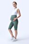 715 Green Color Extra Soft Textured, Shaping / Sculpting and Flexible Effective High Waist Maternity Leggings - 4