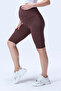 364 Brown Corded Fabric Shaping / Sculpting and Extra Flexible Effective High Waist Maternity Leggings - 2