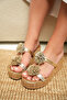 Romina Gold Tassel Detailed Straw Women's Slippers - 3