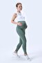 356 Green Color Piped Shaping / Sculpting and Extra Flexible Effective High Waist Maternity Leggings