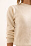 Women's Ecru Thread Sequin Soft Textured Knitwear Sweater Kzk-19000994 - 4