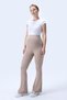 367 Beige Color Corded Fabric Shaping / Sculpting and Extra Flexible Effective High Waist Flared Maternity Leggings - 4