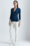 Night Black V-Neck Long Sleeve Women's Blouse Viola - 2