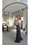 Pleated Detail Anthracite Wrinkled Effect Satin Palazzo Trousers - 5