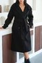 Women's Belted Epaulette Detailed Lined Cashmere Coat X-Nbmylk34 - 7