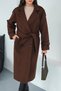 Women's Belted Epaulette Detailed Lined Cashmere Coat X-Nbmylk34 - 6