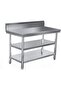Stainless Steel Work Table with Backsplash, Commercial Kitchen Work Table For Prep & Work with Stora