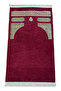 Kaba Patterned Knitted Tasseled Chenille Prayer Rug Red - 2
