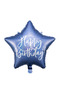 Foil balloon Happy Birthday, 40cm, navy blue