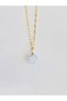 Shiny Snowflake Gold Color Necklace Made with Transparent White Beads in a Steel Necklace