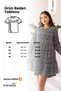 Women's Black and White Floral Print Long Sleeve Mini Dress - Women's Dress - 7