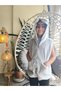 Eid Girls' Hoodie Fur-Trimmed Plush Pocketed Belden Ruched Lined 100% Cotton Vest Gray - 5