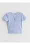Blue Crew Neck Baby Girl T-Shirt and Leggings 2-Piece Set - 4