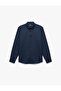 Half Italian Collar Long Sleeve Slim Fit Classic Shirt