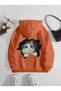 Unisex Men/Women Colorful Cat Custom Printed Cotton Oversize Hooded Sweatshirt
