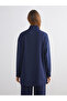 Lcw Modest Navy Blue High Collar Oversize Women's Sweatshirt Tunic - 5