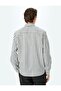 Striped Long Sleeve Button Lapel Slim Fit Shirt - 4