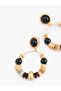 Dangle Ring Beaded Earrings - 2