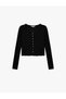 Long Sleeve Crew Neck Knit Cardigan - 3