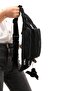 Unisex Black Clinker Fabric Black Color Water Resistant Adjustable Waist and Shoulder Bag - 2