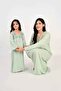 Kids Jalabiya – Pastel Grey Rayon Maxi with Full Loose Sleeves and Embroidery Detailing - 4