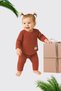 Baby Girl 100% Cotton 3-18 Months Cinnamon Color Bottom and Top Set - 2