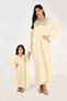 Kids Jalabiya – Pastel Yellow Rayon Maxi with Full Loose Sleeves and Embroidery Detailing - 2