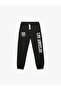 Pocket Detailed Embossed Printed Anthracite Boys' Sweatpants 6Wkb40044Tk