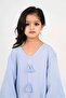 Kids Jalabiya – Blue Rayon Maxi with Full Loose Sleeves and Tassel Detailing - 2