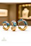 Tile Patterned Floral Motif Vintage Inspired Trendy Hoop Women's Earrings - 4