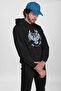 Bird Design Hooded Sweatshirt - Unisex Oversize Hoodie Black - 2