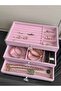 3-Tier Accessory Organizer with Acrylic Cover, Pink, Size: 10*13.5*23 cm - 3