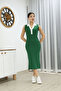 Polo Collar Buttoned Sleeveless Knitwear Dress