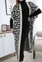 Women's Ecru High-Neck Knitwear Dress and Long Patterned Cardigan Top and Bottom Set