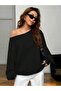 Women's 28 Single Shoulder Boat Neck New Season Oversize Sweatshirt